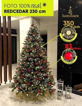 Árbol de navidad Artego Redcedar 83 esferas rojas con 350 luces