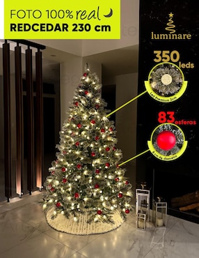 Árbol de navidad Artego Redcedar 83 esferas rojas con 350 luces