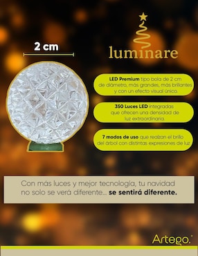 Árbol de navidad Artego Redcedar 83 esferas rojas con 350 luces