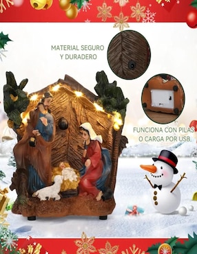 Figura decorativa de nacimiento Navidad Cm-Top Pesebre con Luces de resina