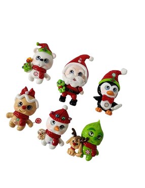 Set imanes Limerence by Claudia Herrera Pingüino y Santa Claus para decoración