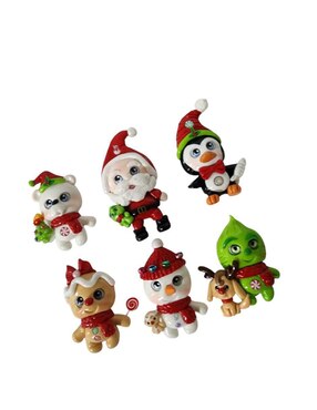 Set imanes Limerence by Claudia Herrera Pingüino y Santa Claus para decoración
