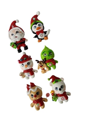 Set imanes Limerence by Claudia Herrera Pingüino y Santa Claus para decoración
