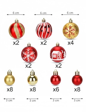 Set de esfera navideña CM-Top con 44 piezas