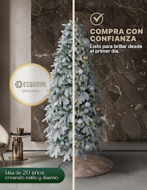 Árbol de navidad Esquimal Tipo Lápiz Nevado Canadiense de PVC