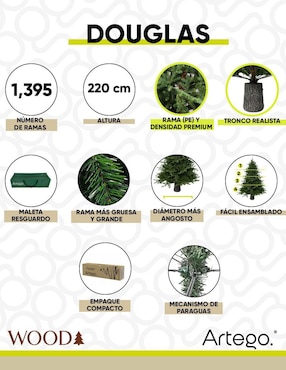 Árbol de navidad Artego Vista natural tronco realista