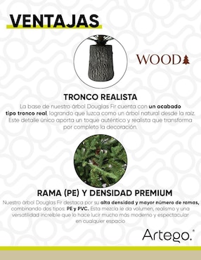 Árbol de navidad Artego Vista natural tronco realista