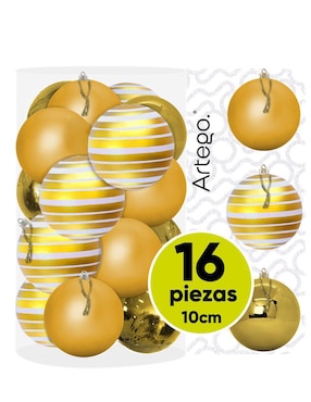 Set de esfera navideña Artego con 16 piezas