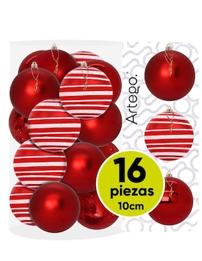 Set de esfera navideña Artego con 16 piezas