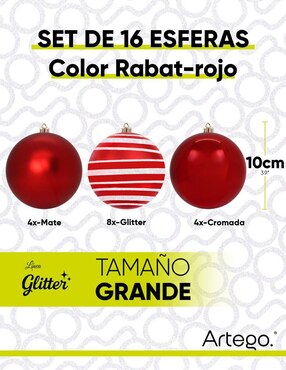 Set de esfera navideña Artego con 16 piezas