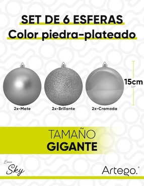 Set de esfera navideña Artego con 6 piezas