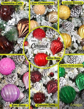 Set de esfera navideña Artego Extra Grandes Caramel Mila con 6 piezas