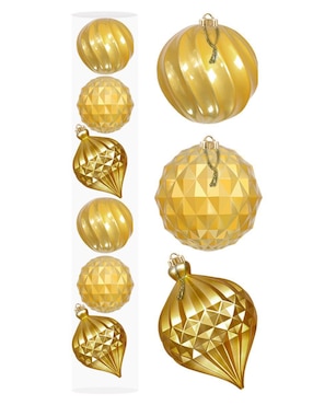 Set de esfera navideña Artego Extra Grandes Caramel Lamba con 6 piezas