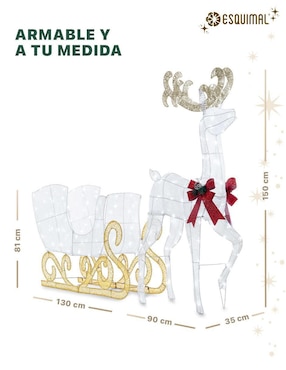 Figura decorativa de trineo Navidad Esquimal Iluminados para Exterior