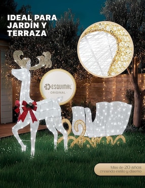 Figura decorativa de trineo Navidad Esquimal Iluminados para Exterior