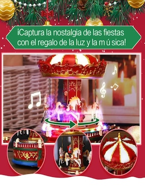 Figura decorativa de carrusel Navidad Cm-Top de resina