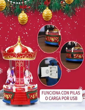 Figura decorativa de carrusel Navidad Cm-Top de resina