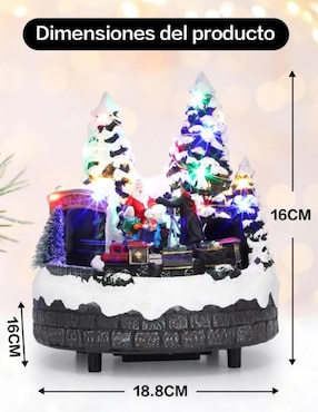 Figura decorativa de diferentes diseños Navidad Cm-Top Santa Claus Con Tren Giratorio de resina