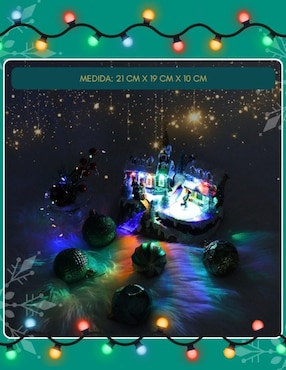 Figura decorativa de villa Navidad Cm-Top de resina