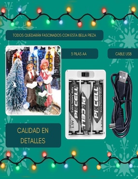 Figura decorativa de villa Navidad Cm-Top de resina