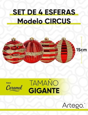 Set de esfera navideña Artego con 4 piezas