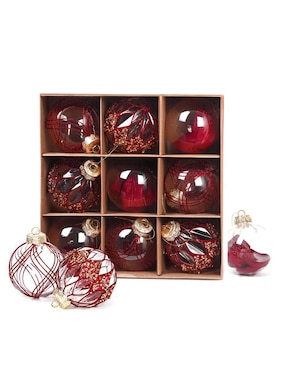 Set de esfera navideña Artego Handamade Crystal Diamond con 9 piezas