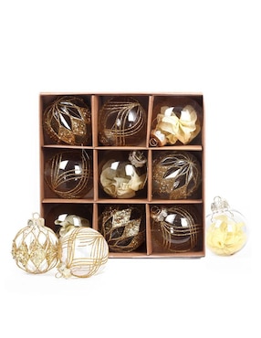 Set de esfera navideña Artego Handamade Crystal Rubi con 9 piezas