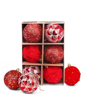 Set de esfera navideña Artego Handamade Soft Heart con 6 piezas