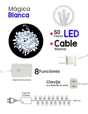 Serie navideña LED Importadora La Merced L573100 con 50 focos