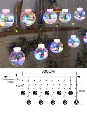Serie led CM-TOP Cortina de Luces Led Navideñas con 10 esferas Decorativas SDD135 con 10 focos