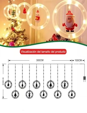 Serie led CM-TOP Cortina de Luces Led Navideñas de 10 Aros Decorativos SDD137 con 10 focos