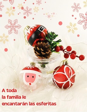 Set de esfera navideña Cm-Top Estilo Santa Claus con 9 piezas