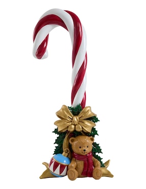 Figura decorativa navideña de bastón Haus Holidays de cerámica
