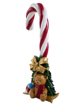 Figura decorativa navideña de bastón Haus Holidays de cerámica