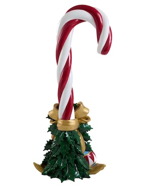 Figura decorativa navideña de bastón Haus Holidays de cerámica