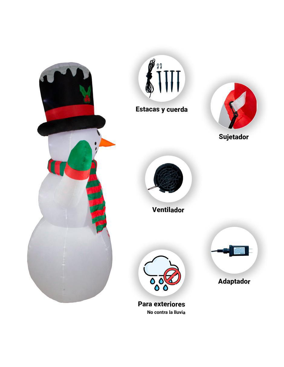 Inflable decorativo forma de muñeco de nieve 2