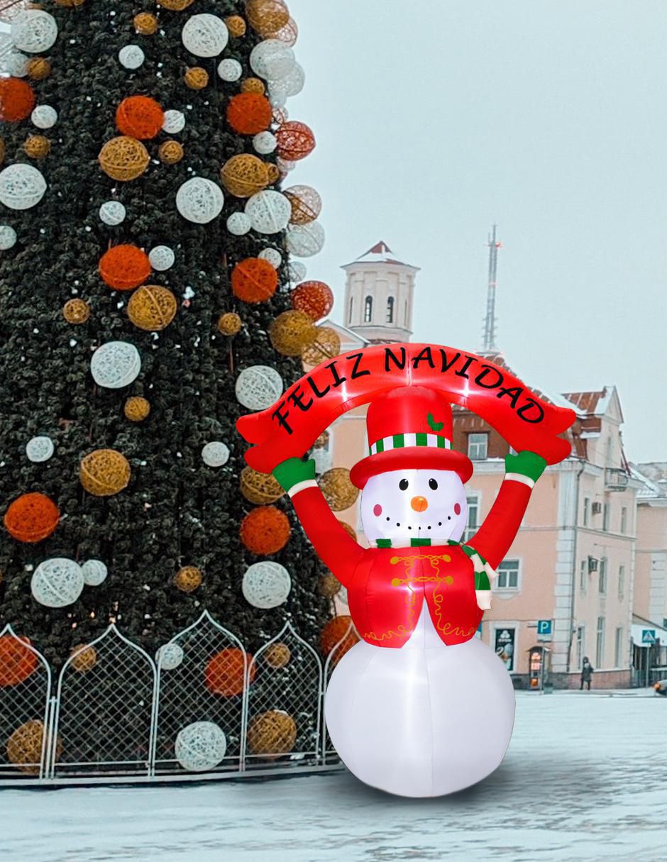 Inflable decorativo forma de muñeco de nieve 4