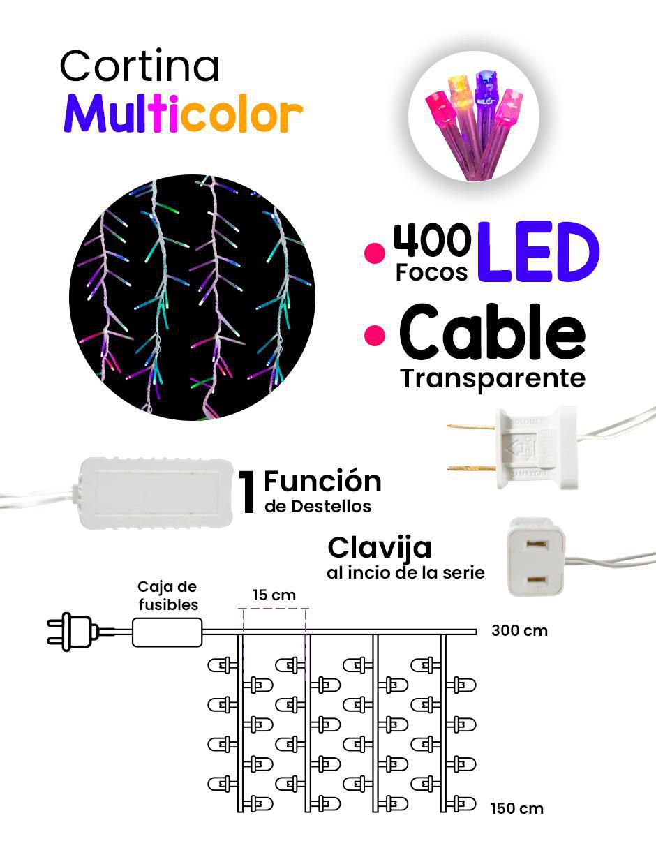 Serie LED Cascada L573116 con 400 focos 3