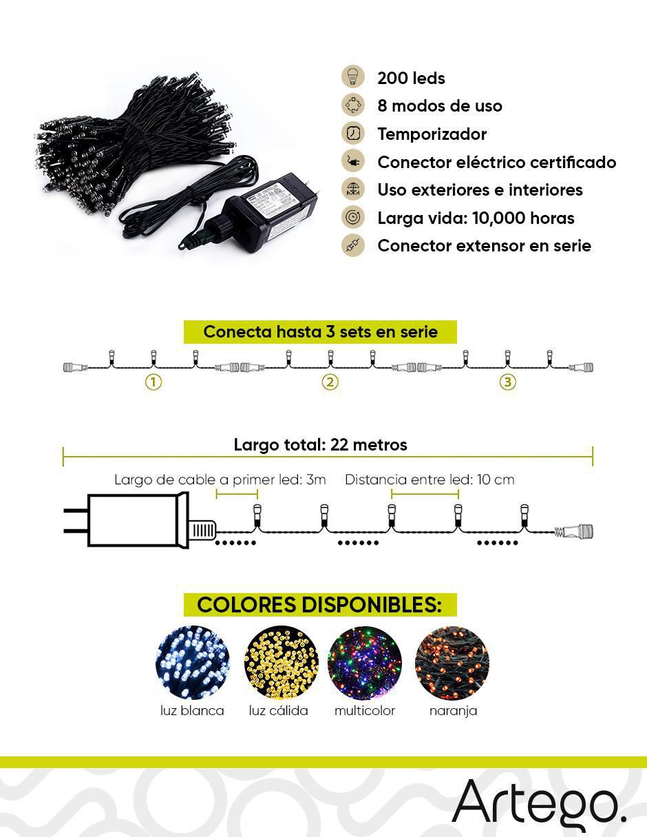 Serie LED con 200 focos 9