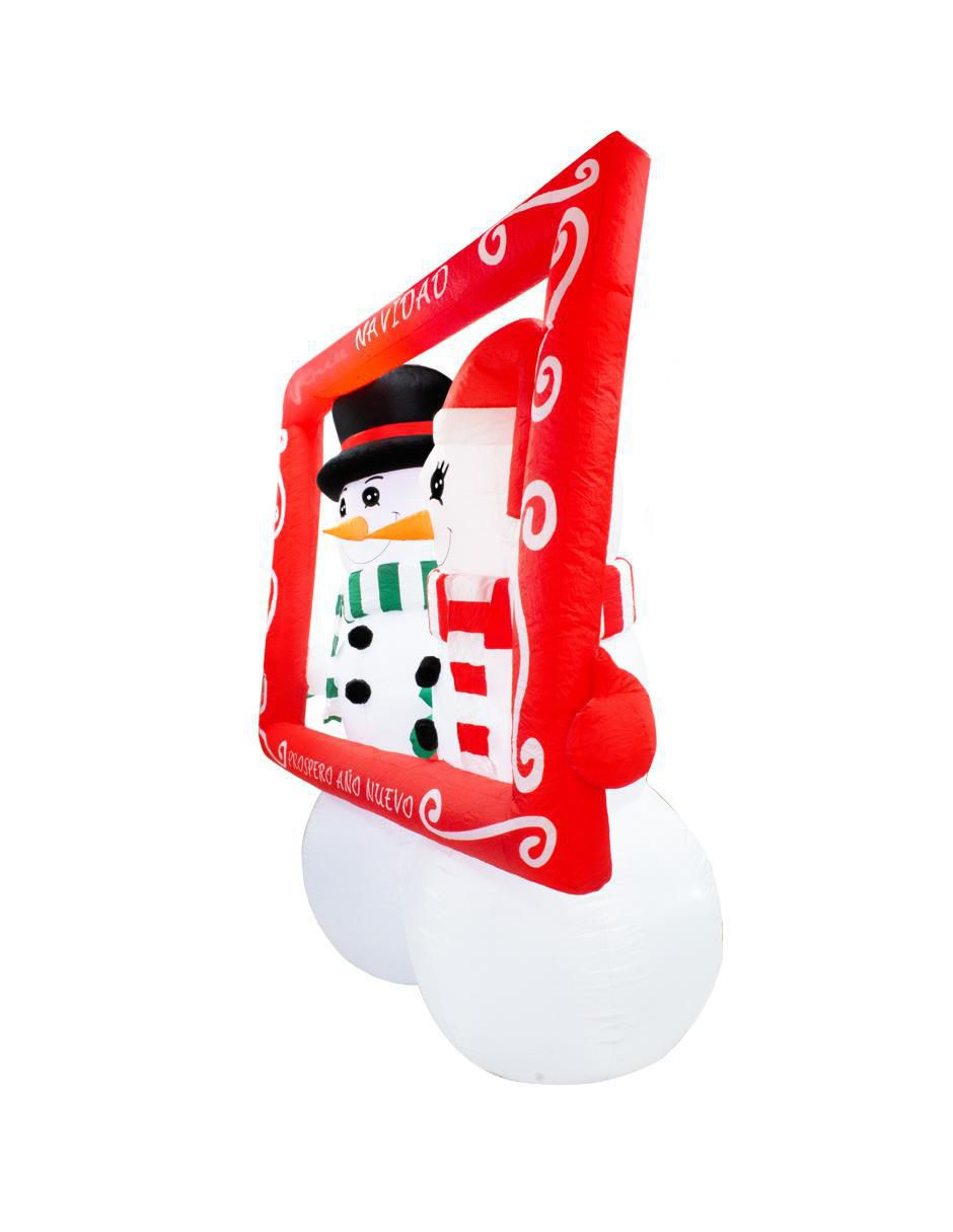 Inflable decorativo forma de muñeco de nieve 2