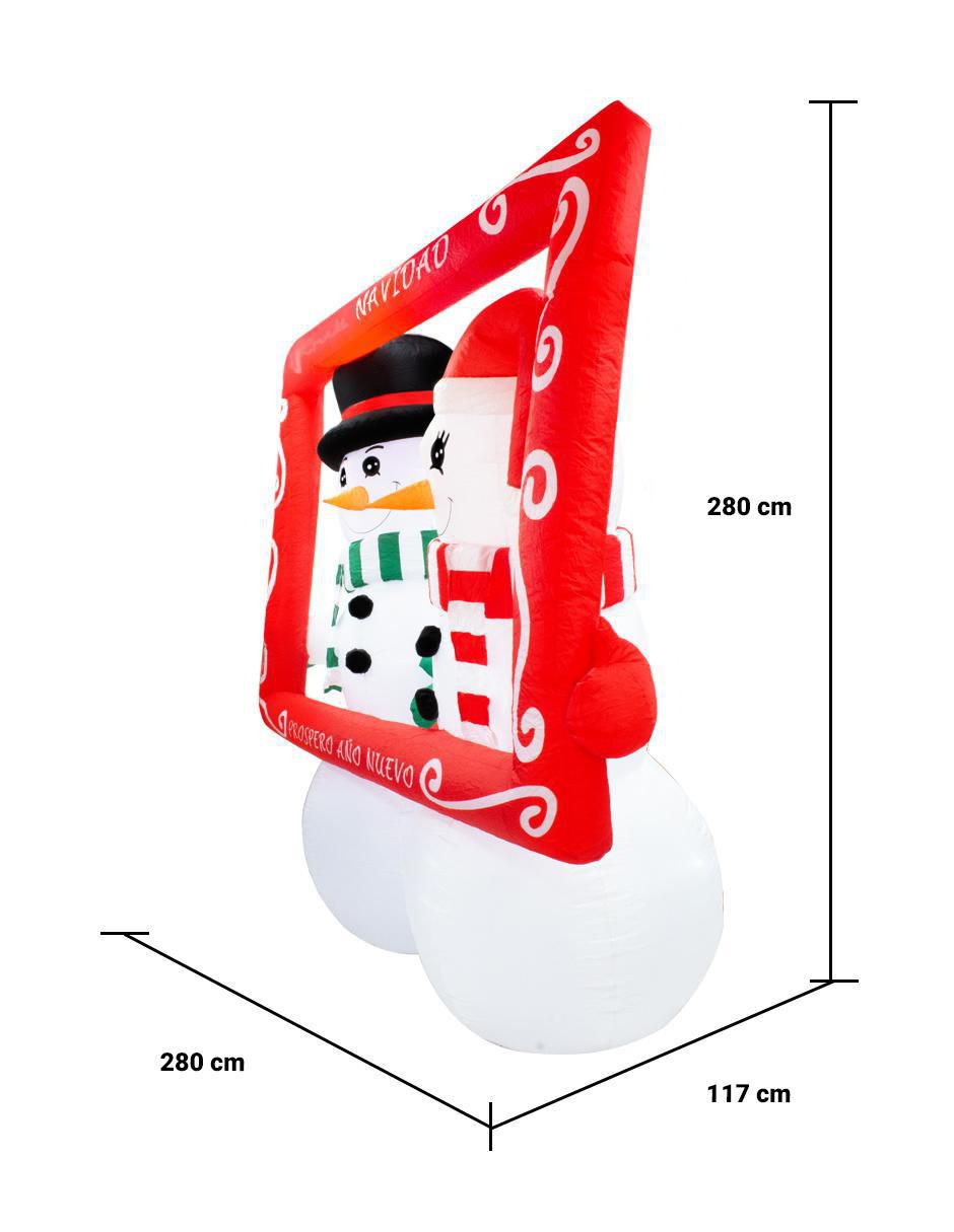 Inflable decorativo forma de muñeco de nieve 6