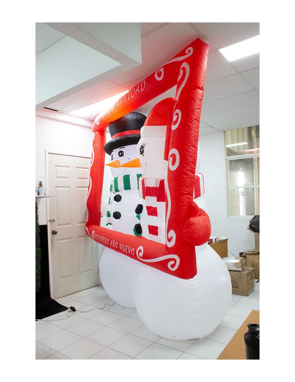 Inflable decorativo forma de muñeco de nieve 5