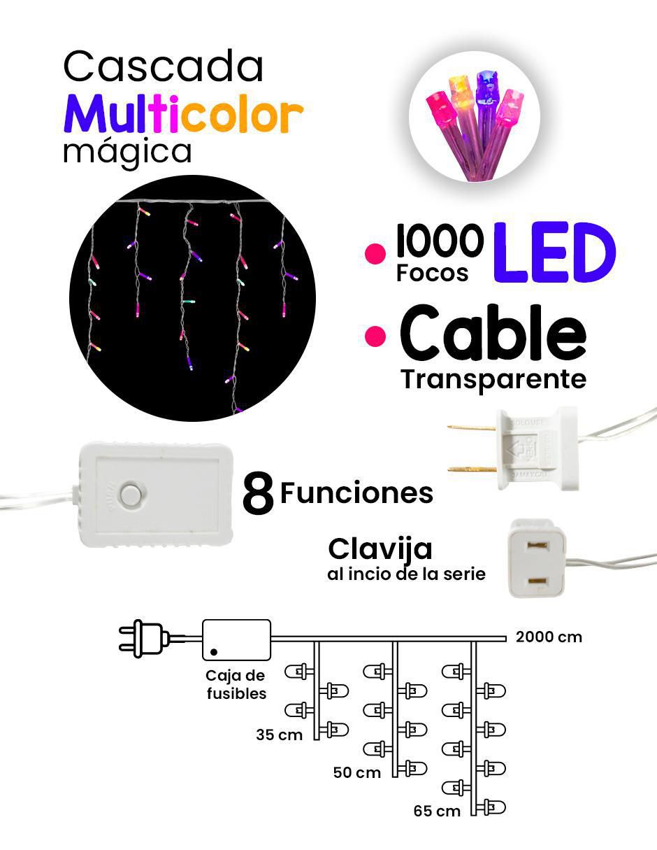 Serie LED Cascada L562269 con 1000 focos 4