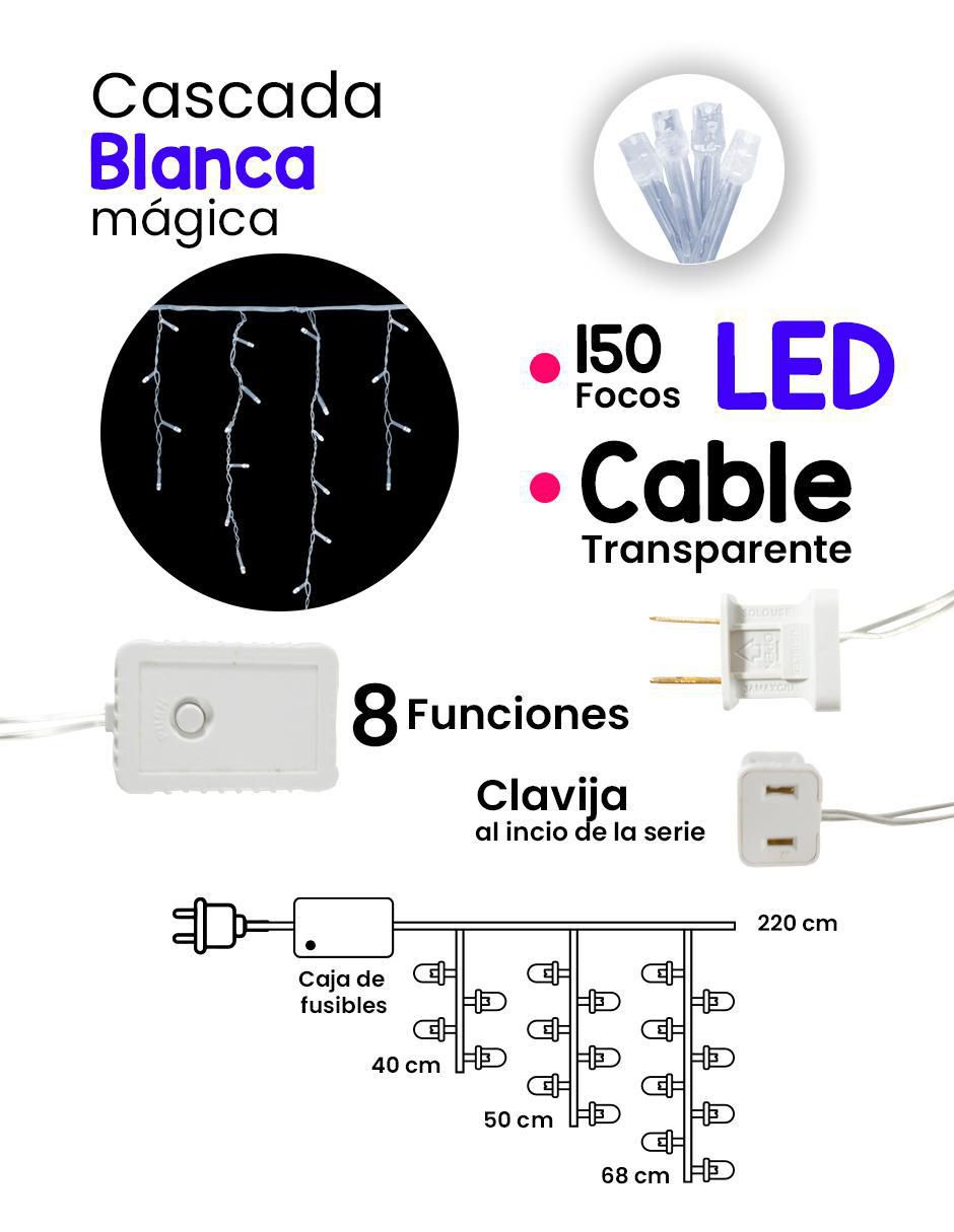 Cascada de luz LED Cascada L573072 con 150 focos 4