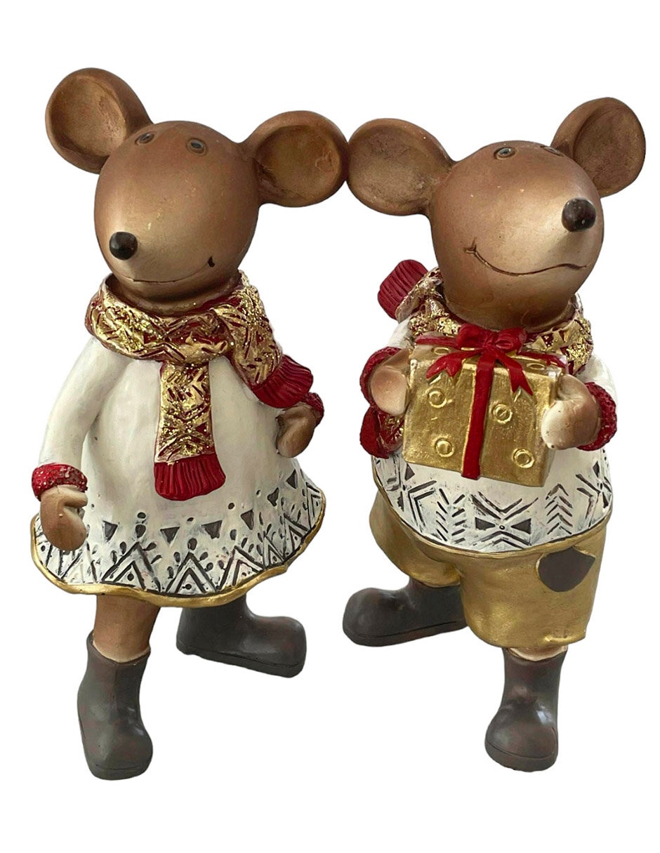 Figura decorativa de ratón de resina