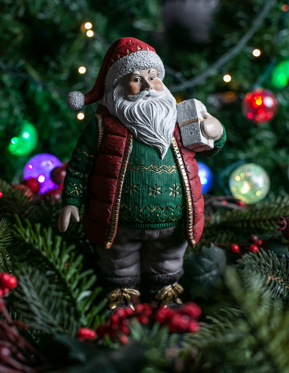Figura decorativa de santa claus de resina 2