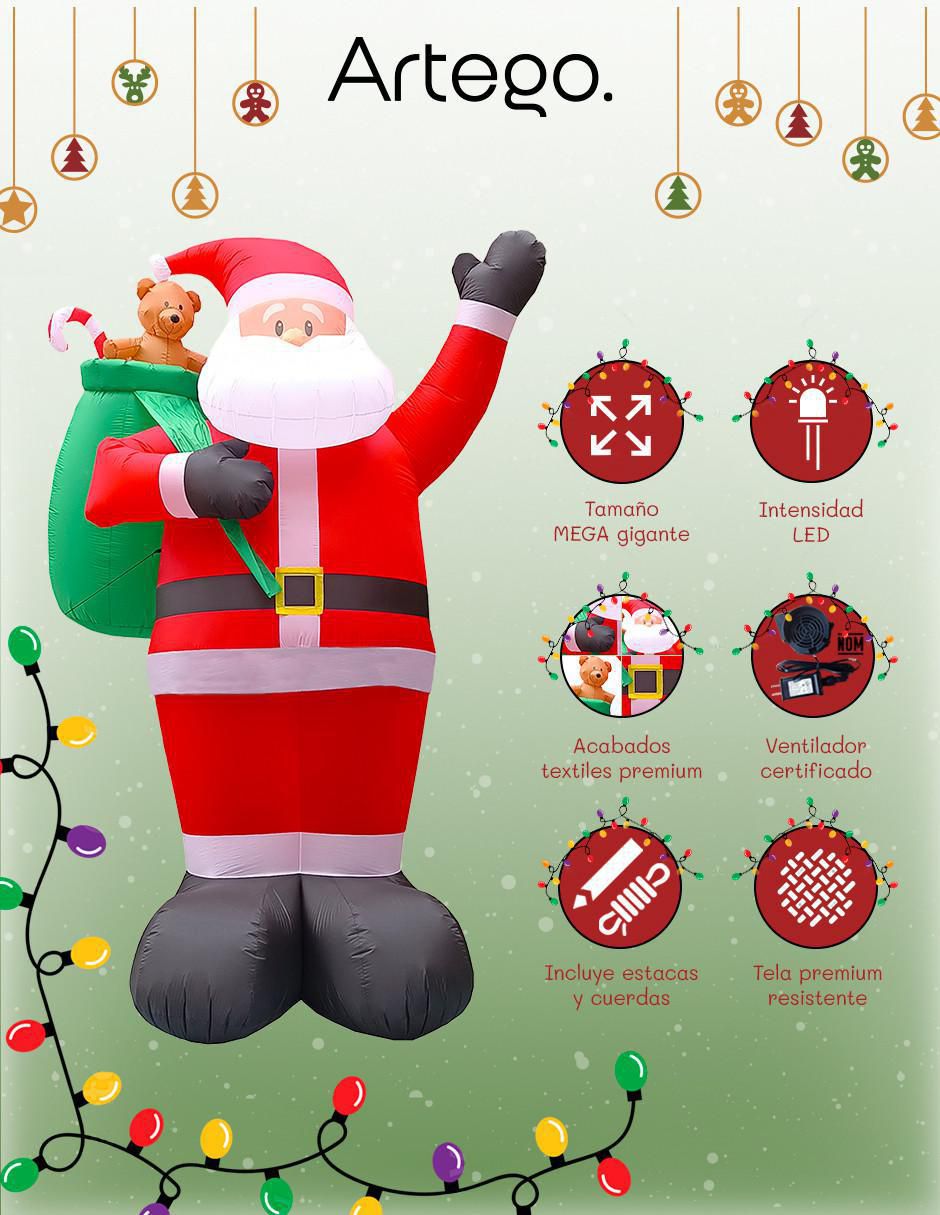 Inflable decorativo forma de santa claus 3