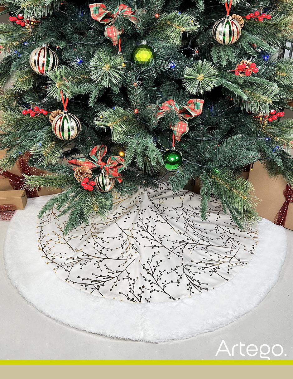 Pie de árbol estampado navideño 2