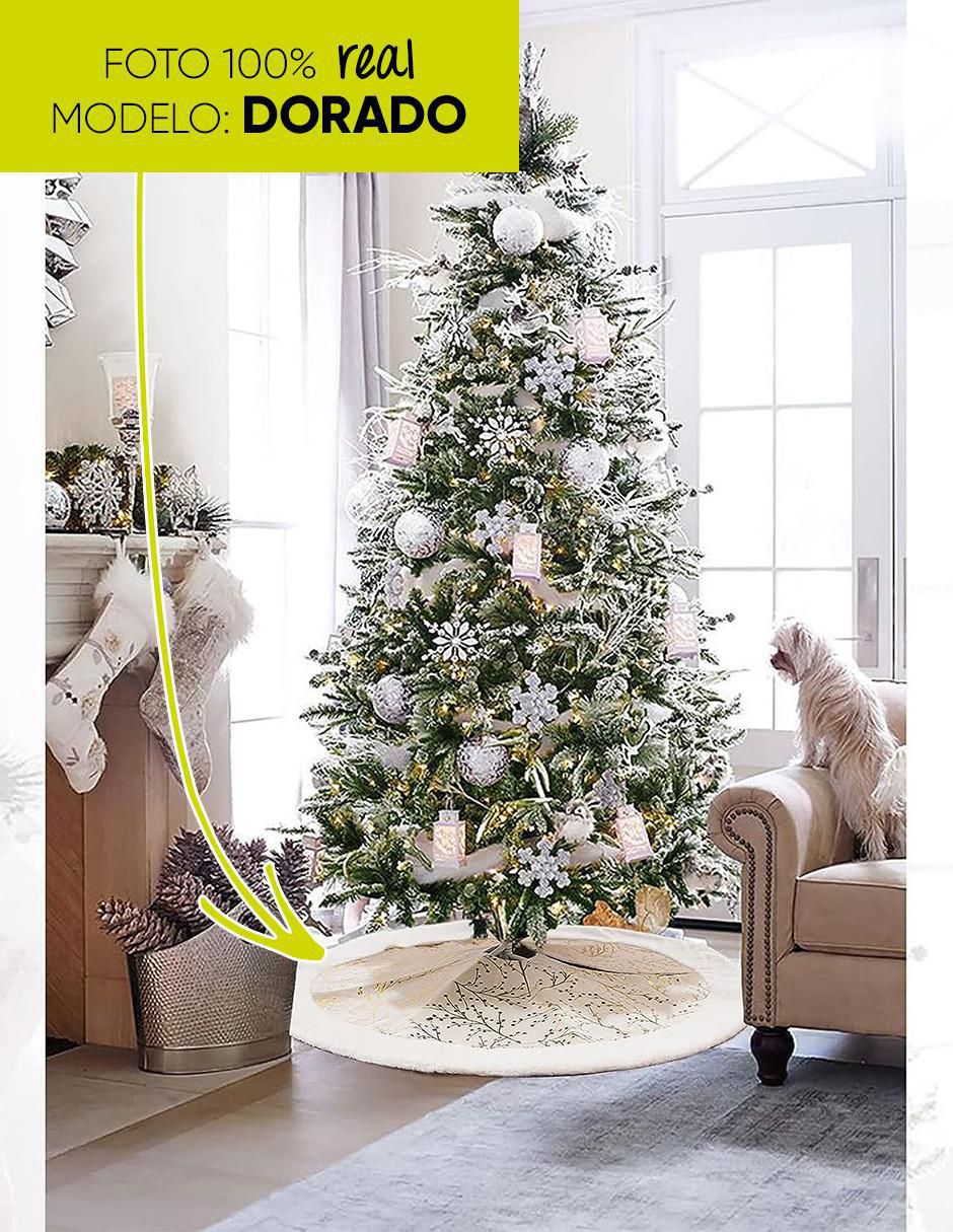 Pie de árbol estampado navideño 3