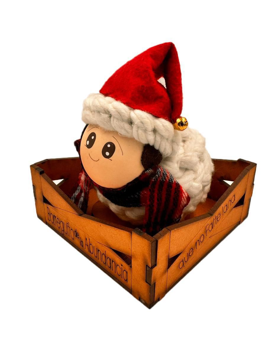 Figura decorativa de animales navideños Borregos Santa 2